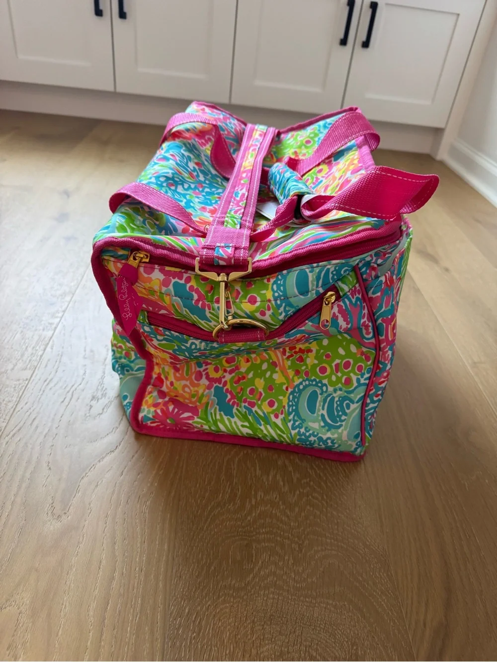 Lilly Pulitzer Pink Multi Floral Insulated Cosmetic Tote